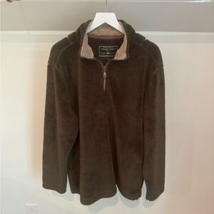 True Grit fluffy dark green 1/4 zip. Size XL